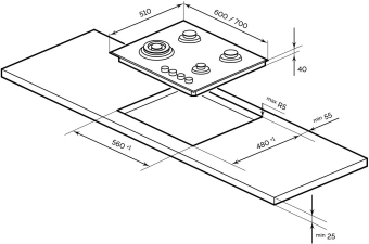 Газовая варочная поверхность Lex GVG 644 T BL черный от магазина РЭССИ