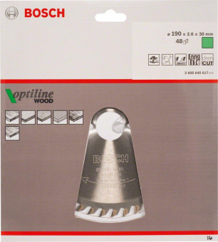 Диск пильный по дер. Bosch Standard (2608640617) d=190мм d(посад.)=30мм (циркулярные пилы) (упак.:1шт) от магазина РЭССИ