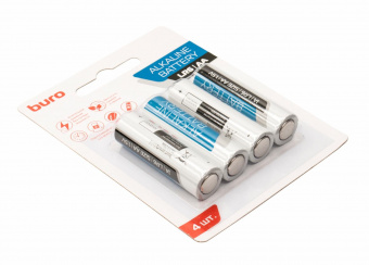 Батарея Buro Alkaline LR6 AA (4шт) блистер от магазина РЭССИ