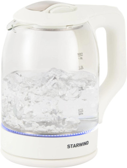 Чайник электрический Starwind SKG1056 1.8л. 2000Вт белый/прозрачный корпус: стекло от магазина РЭССИ