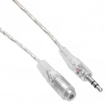 Кабель-удлинитель аудио Buro Jack 3.5 (m)/Jack 3.5 (f) 0.5м. прозрачный (CAB025-0.5M) от магазина РЭССИ