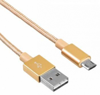 Кабель Buro Reversible Braided BHP MICROUSB 1M BRAIDED USB (m)-micro USB (m) 1м золотистый от магазина РЭССИ