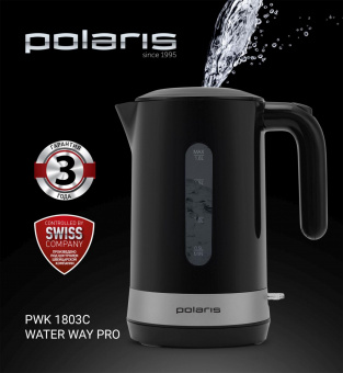 Чайник электрический Polaris PWK 1803C 1.8л. 2200Вт черный (корпус: пластик) от магазина РЭССИ