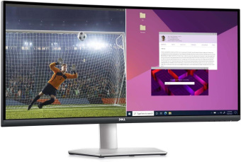 Монитор Dell 34" S3423DWC серебристый/черный VA LED 5ms 21:9 HDMI M/M матовая HAS 300cd 178гр/178гр 3440x1440 100Hz FreeSync DP WQ USB 10.38кг от магазина РЭССИ