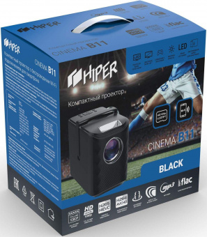 Проектор Hiper Cinema B11 Black LCD 3700Lm (1280x720) 2000:1 ресурс лампы:50000часов 2xUSB typeA 1xHDMI 1.7кг от магазина РЭССИ