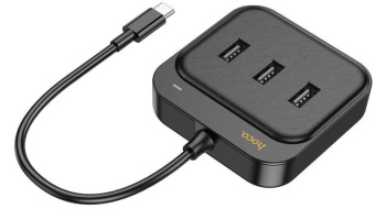 Разветвитель USB-C Hoco HB35 4порт. черный от магазина РЭССИ
