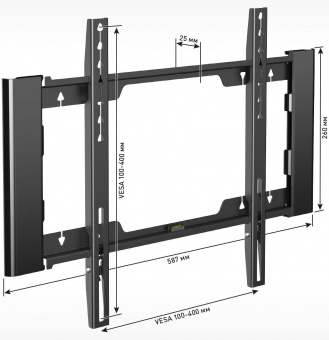 Кронштейн для телевизора Holder LCD-F4915-B черный 26"-55" макс.45кг настенный фиксированный от магазина РЭССИ