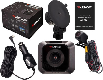 Видеорегистратор Artway AV-712 черный 8Mpix 2160x3840 2160p 170гр. GPS Novatek 96670 от магазина РЭССИ
