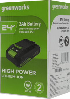 Батарея аккумуляторная Greenworks G24HP2 24В 2Ач Li-Ion (2957707 ) от магазина РЭССИ