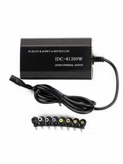 Универсальный блок питания для ноутбука 200W-8 12-24V USB 220v+Авто от магазина РЭССИ