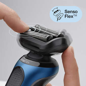 Бритва сетчатая Braun Series 6 60-B4500cs реж.эл.:3 питан.:аккум. черный/синий от магазина РЭССИ