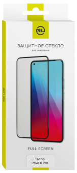 Защитное стекло для экрана Redline черный для Tecno Pova 6 Pro 2.5D 1шт. (УТ000038734) от магазина РЭССИ