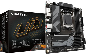 Материнская плата Gigabyte B650M DS3H SocketAM5 AMD B650 4xDDR5 mATX AC`97 8ch(7.1) 2.5Gg RAID+HDMI+DP от магазина РЭССИ