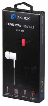 Гарнитура вкладыши Оклик HS-S-220 1.1м черный/красный проводные в ушной раковине (D2B/R) от магазина РЭССИ