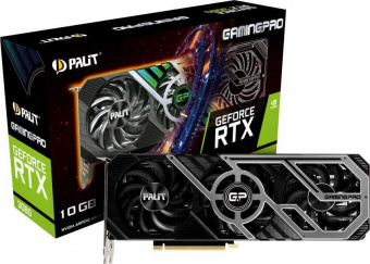 Видеокарта Palit PCI-E 4.0 PA-RTX3080 GAMINGPRO 10G V1 LHR NVIDIA GeForce RTX 3080 10240Mb 320 GDDR6X 1440/19000 HDMIx1 DPx3 HDCP Ret от магазина РЭССИ