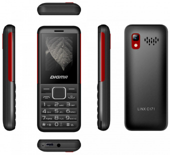 Мобильный телефон Digma C171 Linx 32Mb черный моноблок 2Sim 1.77" 128x160 0.08Mpix GSM900/1800 FM microSD max16Gb от магазина РЭССИ