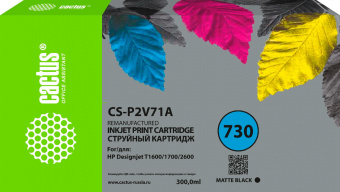 Картридж струйный Cactus CS-P2V71A №730 черный матовый (300мл) для HP Designjet T1600/1700/2600 от магазина РЭССИ