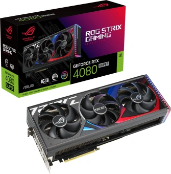 Видеокарта Asus PCI-E 4.0 ROG-STRIX-RTX4080S-16G-GAMING NVIDIA GeForce RTX 4080 Super 16Gb 256bit GDDR6X 2550/23000 HDMIx2 DPx3 HDCP Ret от магазина РЭССИ