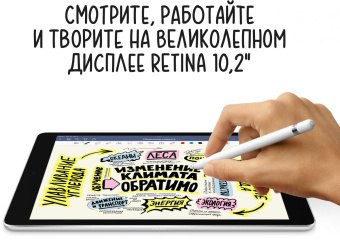 Планшет Apple iPad 2021 A2603 A13 Bionic 6С ROM64Gb 10.2" IPS 2160x1620 3G 4G iOS серый космос 8Mpix 12Mpix BT GPS WiFi Touch 9hr от магазина РЭССИ