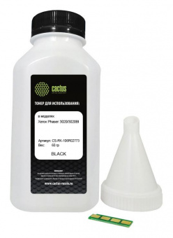 Тонер Cactus CS-RK-106R02773 черный флакон 60гр. (в компл.:чип) для принтера Xerox Phaser 3020/3020BI от магазина РЭССИ
