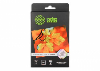 Фотобумага Cactus Prof CS-HGA626050 10x15/260г/м2/50л./белый глянцевое для струйной печати от магазина РЭССИ
