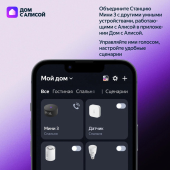 Умная колонка Yandex Станция Мини 3 Алиса серый 12W 1.0 BT/Wi-Fi (YNDX-00027GRY) от магазина РЭССИ