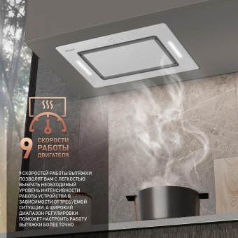 Вытяжка встраиваемая Weissgauff Aura 1350 белый управление: сенсорное (1 мотор) от магазина РЭССИ