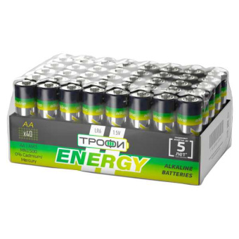 Батарейка Трофи LR6-40 bulk ENERGY Alkaline (40/720/17280) от магазина РЭССИ