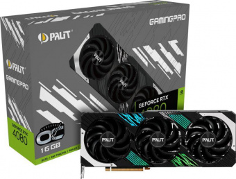 Видеокарта Palit PCI-E 4.0 PA-RTX4080 GAMINGPRO OC NVIDIA GeForce RTX 4080 16384Mb 256 GDDR6X 2205/22400 HDMIx1 DPx3 HDCP Ret от магазина РЭССИ