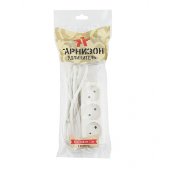 Удлинитель Гарнизон EL-NL3-W-3 3 розетки  допустимый ток 10А длина 3 метра. от магазина РЭССИ