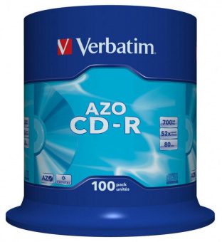Диск CD-R Verbatim 700Mb 52x Cake Box (100шт) (43430) от магазина РЭССИ