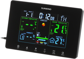 Погодная станция SunWind SW-WSH160-COLOR черный от магазина РЭССИ