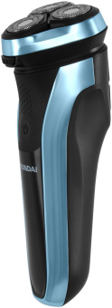Бритва роторная Hyundai H-SH8088 реж.эл.:3 питан.:аккум. черный/голубой от магазина РЭССИ