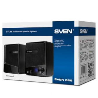 Колонки Sven 248 2.0 черный 6Вт от магазина РЭССИ