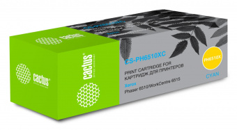 Картридж лазерный Cactus CS-PH6510XC 106R03693 голубой (4300стр.) для Xerox Phaser 6510/WC6515 от магазина РЭССИ