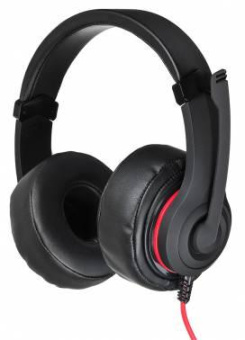 Наушники с микрофоном Оклик HS-L330G NIGHTMARE черный/красный 1.9м мониторные оголовье (359481) от магазина РЭССИ