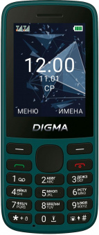 Мобильный телефон Digma A250 Linx 128Mb зеленый моноблок 3G 4G 2Sim 2.4" 240x320 GSM900/1800 GSM1900 microSD max32Gb от магазина РЭССИ