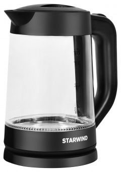 Чайник электрический Starwind SKG2080 1.7л. 1700Вт черный (корпус: стекло) от магазина РЭССИ
