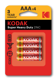 Батарейка Kodak R03-4BL SUPER HEAVY DUTY Zinc [K3AHZ-4] (48/240/54000) от магазина РЭССИ