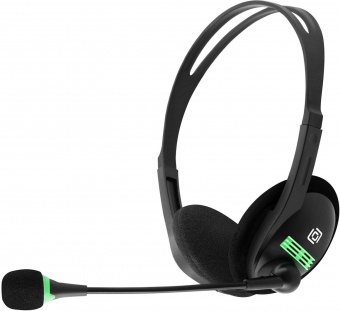 Наушники с микрофоном Оклик HS-M100 черный 1.8м накладные оголовье (1532004) от магазина РЭССИ