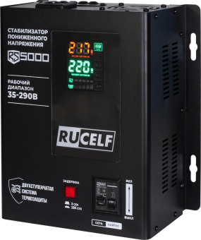 Стабилизатор напряжения Rucelf RS-5000 5кВА однофазный черный от магазина РЭССИ