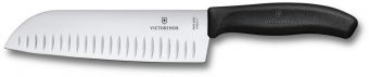 Нож кухонный Victorinox Swiss Classic (6.8523.17B) стальной сантоку лезв.170мм черный блистер от магазина РЭССИ