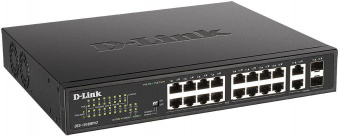Коммутатор D-Link DES-1018MPV2 16x100Mb 2G 16PoE+ 247W неуправляемый от магазина РЭССИ