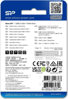 Флеш Диск Silicon Power 128Gb Blaze B07 SP128GBUF3B07V1K USB3.2 черный от магазина РЭССИ