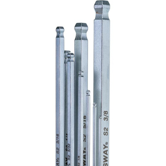 Набор торцевых шестигранных ключей с шаром 1/16"-3/8" 9 шт. Jonnesway X-TRA LONG H06SA209S от магазина РЭССИ