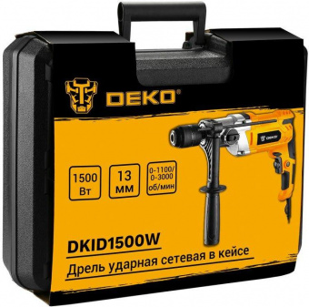 Дрель ударная Deko DKID1500W 1500Вт патрон:быстрозажимной реверс (кейс в комплекте) (063-4322) от магазина РЭССИ