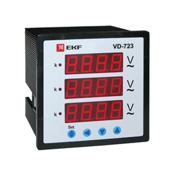 Цифровой вольтметр EKF PROxima на панель 72х72 трехфазный vd-723 от магазина РЭССИ
