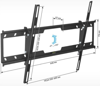 Кронштейн для телевизора Holder LCD-T6628-B черный 32"-70" макс.40кг настенный наклон от магазина РЭССИ