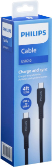 Кабель Philips DLC8601 USB Type-C (m)-USB Type-C (m) 1.2м черный коробка (упак.:1шт) от магазина РЭССИ