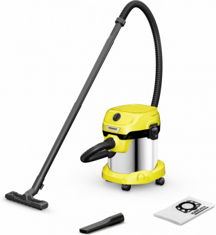 Строительный пылесос Karcher WD 2 Plus S V-15/4/18 1000Вт (уборка: сухая/сбор воды) желтый от магазина РЭССИ